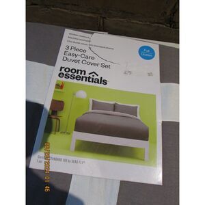 NEW DUVET COVER SEY FULL / QUEEN 3 PIECE SET GRAY PILLOW SHAMS COTTON BLEND